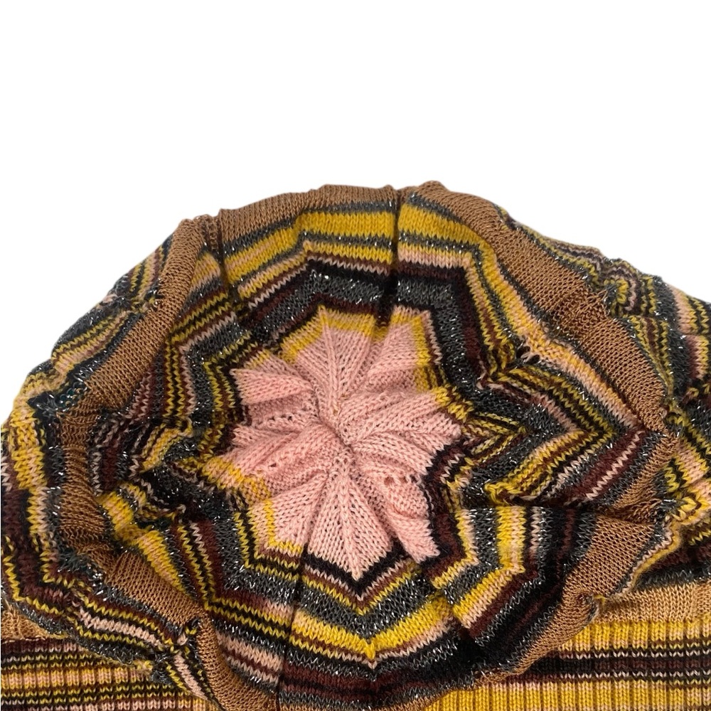 Missoni Women's Multicolored Zigzag Knit Wool -Blend Beanie One Size - Picture 2 of 6